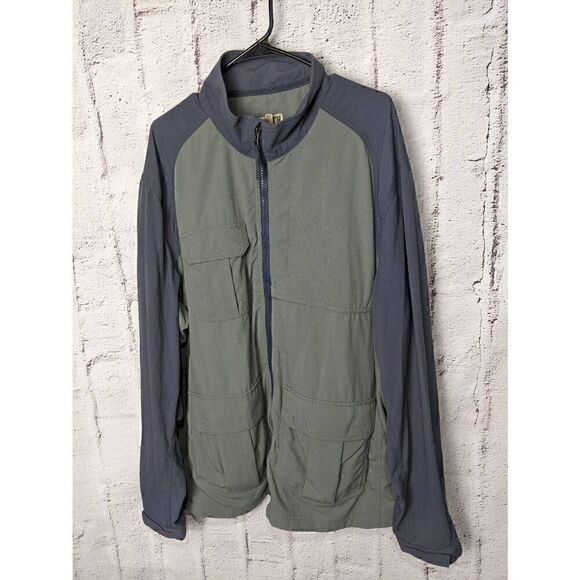 Duluth Trading Co. Men's Dry on the Fly Full zip Cargo Jacket Size Green Grey Sz - Picture 1 of 5